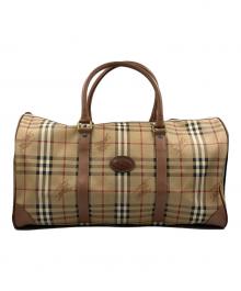Burberry's（バーバリーズ）の古着「ノバチェックボストンバッグ」｜ベージュ×ブラウン