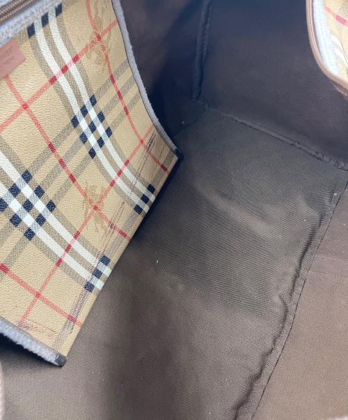 Burberry's（バーバリーズ）Burberry's (バーバリーズ) ノバチェックボストンバッグ ベージュ×ブラウンの古着・服飾アイテム