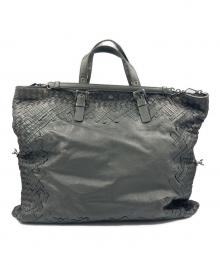 BOTTEGA VENETA（ボッテガベネタ）の古着「2WAYバッグ イントレチャート」｜ブラック×グリーン