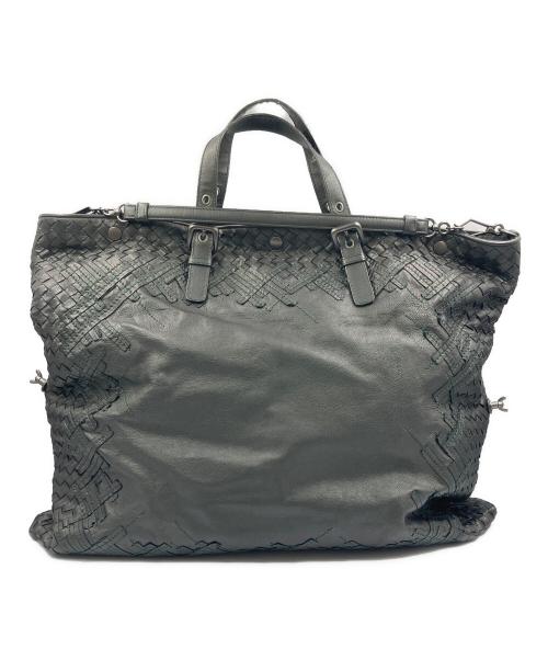 BOTTEGA VENETA（ボッテガベネタ）BOTTEGA VENETA (ボッテガベネタ) 2WAYバッグ イントレチャート ブラック×グリーンの古着・服飾アイテム