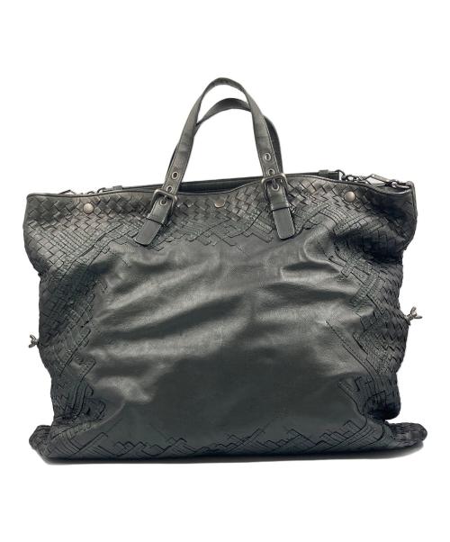 BOTTEGA VENETA（ボッテガベネタ）BOTTEGA VENETA (ボッテガベネタ) 2WAYバッグ イントレチャート ブラック×グリーンの古着・服飾アイテム