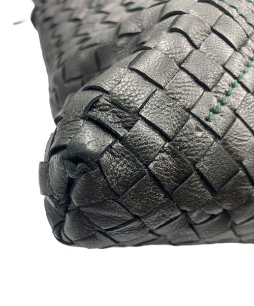 BOTTEGA VENETA（ボッテガベネタ）BOTTEGA VENETA (ボッテガベネタ) 2WAYバッグ イントレチャート ブラック×グリーンの古着・服飾アイテム