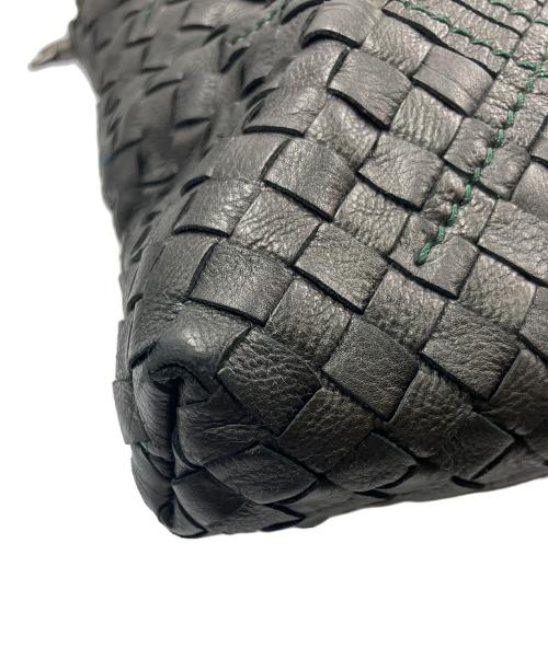 BOTTEGA VENETA（ボッテガベネタ）BOTTEGA VENETA (ボッテガベネタ) 2WAYバッグ イントレチャート ブラック×グリーンの古着・服飾アイテム