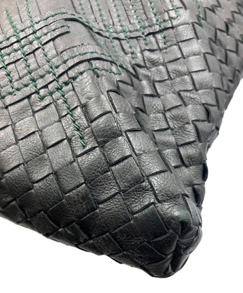 BOTTEGA VENETA（ボッテガベネタ）BOTTEGA VENETA (ボッテガベネタ) 2WAYバッグ イントレチャート ブラック×グリーンの古着・服飾アイテム