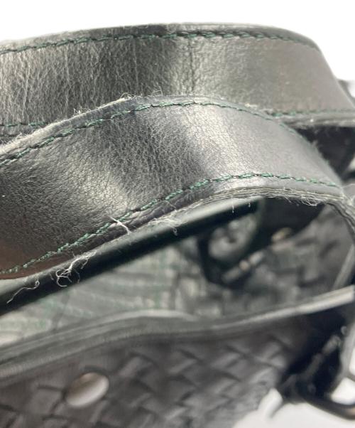 BOTTEGA VENETA（ボッテガベネタ）BOTTEGA VENETA (ボッテガベネタ) 2WAYバッグ イントレチャート ブラック×グリーンの古着・服飾アイテム