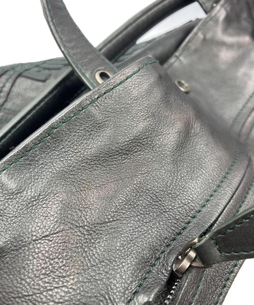 BOTTEGA VENETA（ボッテガベネタ）BOTTEGA VENETA (ボッテガベネタ) 2WAYバッグ イントレチャート ブラック×グリーンの古着・服飾アイテム