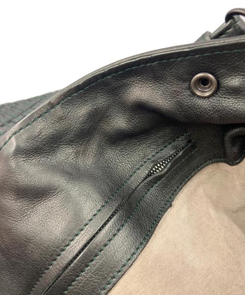 BOTTEGA VENETA（ボッテガベネタ）BOTTEGA VENETA (ボッテガベネタ) 2WAYバッグ イントレチャート ブラック×グリーンの古着・服飾アイテム