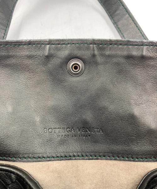 BOTTEGA VENETA（ボッテガベネタ）BOTTEGA VENETA (ボッテガベネタ) 2WAYバッグ イントレチャート ブラック×グリーンの古着・服飾アイテム