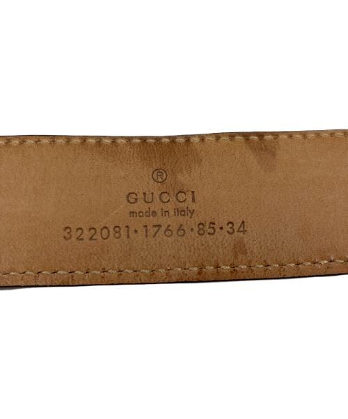 GUCCI（グッチ）GUCCI (グッチ) レザーベルト ブラック サイズ:85･34の古着・服飾アイテム