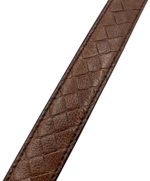 BOTTEGA VENETA（ボッテガベネタ）BOTTEGA VENETA (ボッテガベネタ) イントレチャートレザーベルト ブラウン サイズ:85・34の古着・服飾アイテム