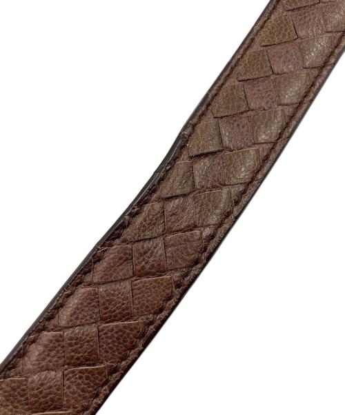 BOTTEGA VENETA（ボッテガベネタ）BOTTEGA VENETA (ボッテガベネタ) イントレチャートレザーベルト ブラウン サイズ:85・34の古着・服飾アイテム