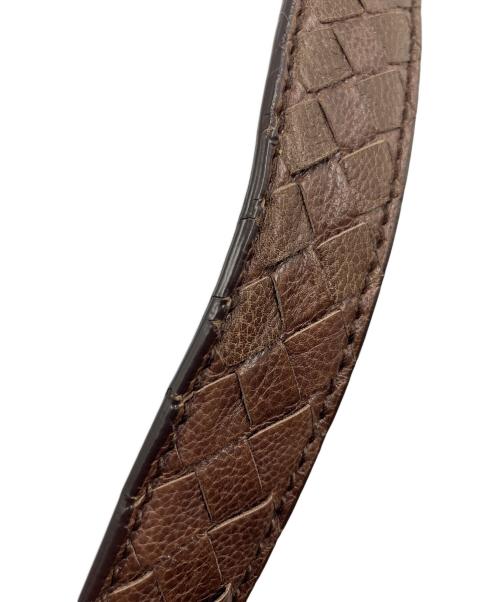 BOTTEGA VENETA（ボッテガベネタ）BOTTEGA VENETA (ボッテガベネタ) イントレチャートレザーベルト ブラウン サイズ:85・34の古着・服飾アイテム