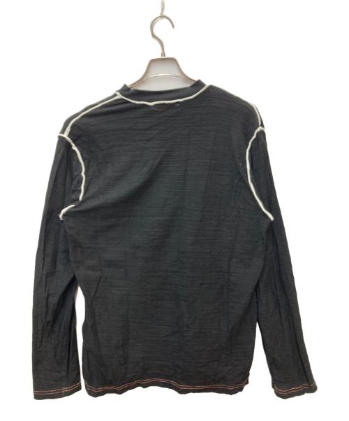 DIESEL（ディーゼル）DIESEL (ディーゼル) T-CRANE-LS-SLITS-RAW ブラック×オレンジ サイズ:Mの古着・服飾アイテム