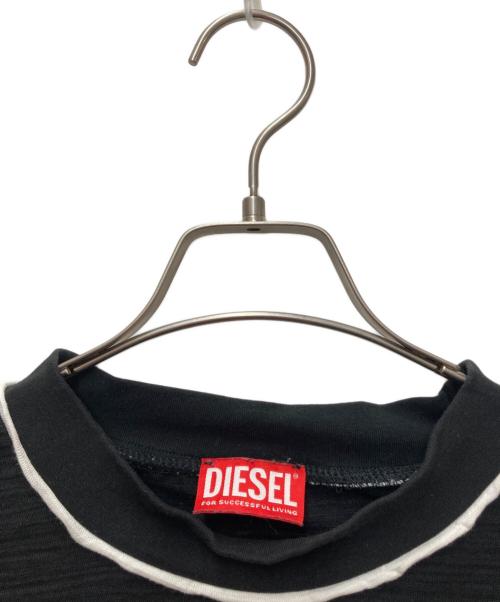 DIESEL（ディーゼル）DIESEL (ディーゼル) T-CRANE-LS-SLITS-RAW ブラック×オレンジ サイズ:Mの古着・服飾アイテム