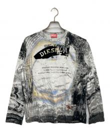 DIESEL（ディーゼル）の古着「T-CRANE-LS-S4」｜ホワイト×ブラック
