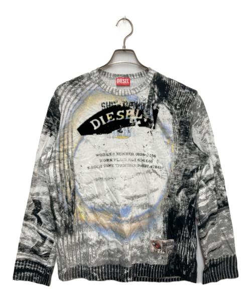 DIESEL（ディーゼル）DIESEL (ディーゼル) T-CRANE-LS-S4 ホワイト×ブラック サイズ:Sの古着・服飾アイテム