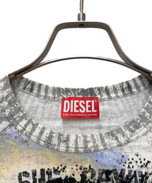 DIESEL（ディーゼル）DIESEL (ディーゼル) T-CRANE-LS-S4 ホワイト×ブラック サイズ:Sの古着・服飾アイテム