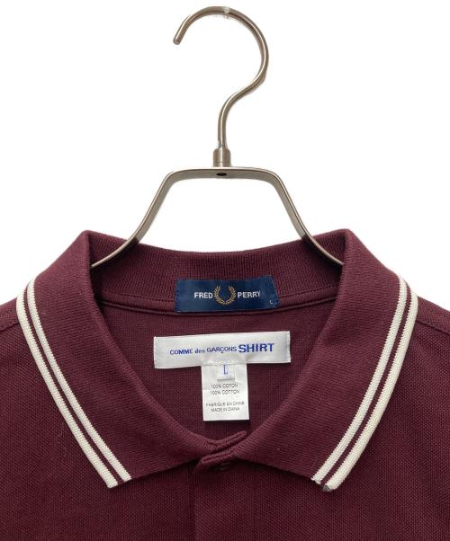 FRED PERRY（フレッドペリー）FRED PERRY (フレッドペリー) COMME des GARCONS SHIRT (コムデギャルソンシャツ) POLO SHIRT Strong Will ボルドー サイズ:Lの古着・服飾アイテム
