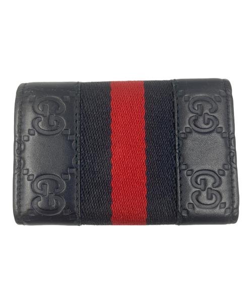 GUCCI（グッチ）GUCCI (グッチ) グッチシマ6連キーケース シェリーライン ネイビーの古着・服飾アイテム