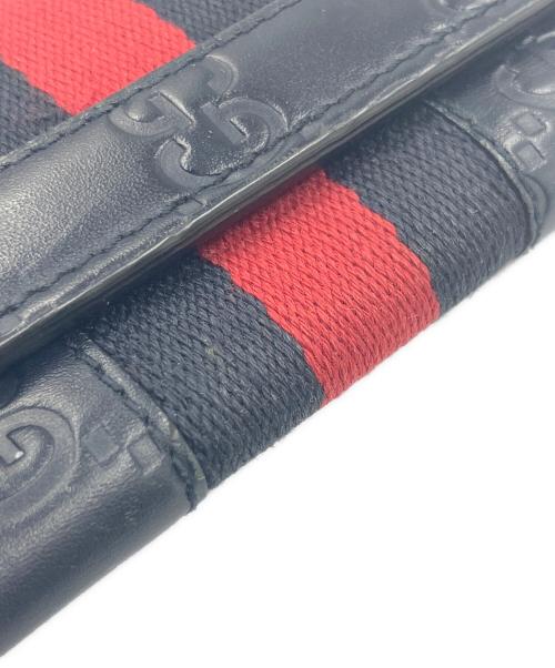 GUCCI（グッチ）GUCCI (グッチ) グッチシマ6連キーケース シェリーライン ネイビーの古着・服飾アイテム