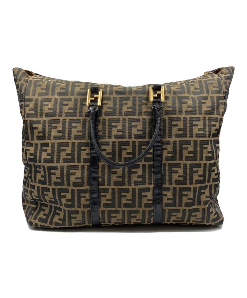 FENDI（フェンディ）FENDI (フェンディ) ズッカ柄2WAYトートバッグ ベージュ×ブラックの古着・服飾アイテム