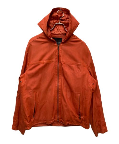 Kenneth Cole（ケネスコール）Kenneth Cole (ケネスコール) レザージップパーカー オレンジ サイズ:Lの古着・服飾アイテム