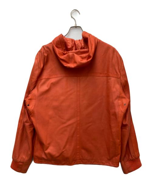 Kenneth Cole（ケネスコール）Kenneth Cole (ケネスコール) レザージップパーカー オレンジ サイズ:Lの古着・服飾アイテム