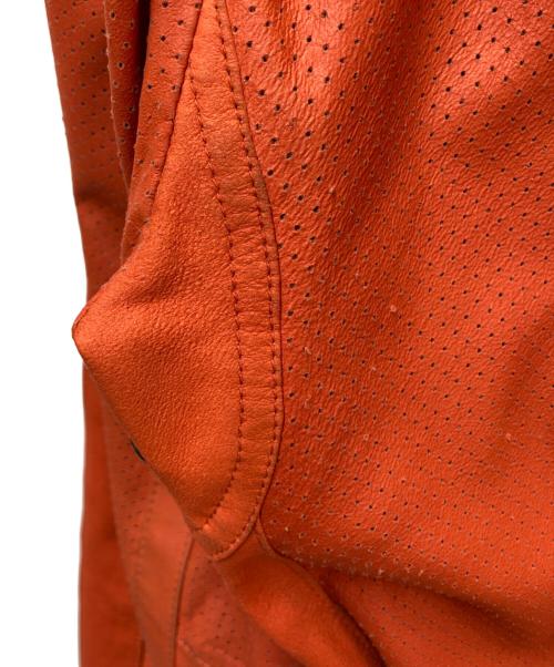Kenneth Cole（ケネスコール）Kenneth Cole (ケネスコール) レザージップパーカー オレンジ サイズ:Lの古着・服飾アイテム