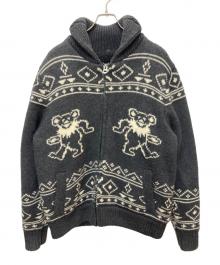 GRATEFUL DEAD×Schott（グレイトフル・デッド×ショット）の古着「カウチンニットカーディガン」｜ブラック