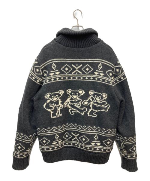 GRATEFUL DEAD（グレイトフル・デッド）GRATEFUL DEAD (グレイトフル・デッド) Schott (ショット) カウチンニットカーディガン ブラック サイズ:XLの古着・服飾アイテム