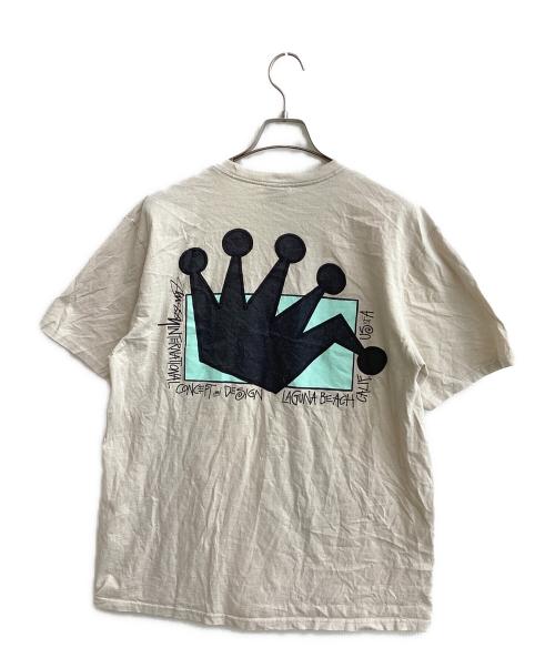 stussy（ステューシー）stussy (ステューシー) プリントTシャツ ベージュ サイズ:Lの古着・服飾アイテム