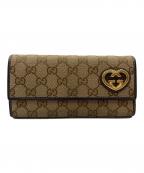 GUCCIグッチ）の古着「GGキャンバス長財布」｜ベージュ