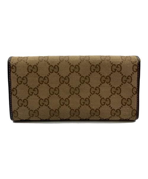GUCCI（グッチ）GUCCI (グッチ) GGキャンバス長財布 ベージュの古着・服飾アイテム