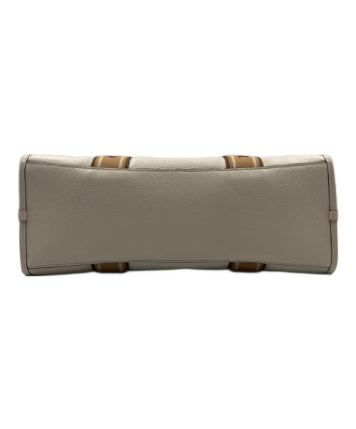 COACH（コーチ）COACH (コーチ) 2WAYバッグ　スミストート CM067 アイボリー×ブラウンの古着・服飾アイテム