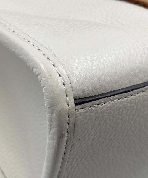 COACH（コーチ）COACH (コーチ) 2WAYバッグ　スミストート CM067 アイボリー×ブラウンの古着・服飾アイテム