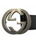 GUCCI (グッチ) インターロッキングGバックルレザーベルト ブラック：15000円
