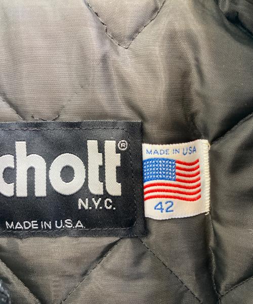 Schott（ショット）Schott (ショット) レザーライダースジャケット ブラック サイズ:SIZE 42の古着・服飾アイテム