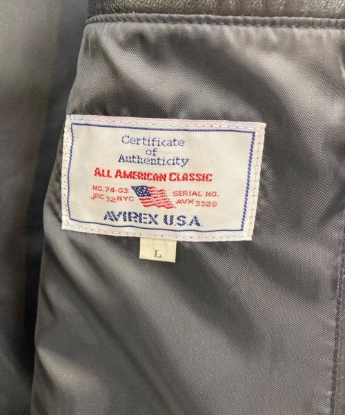 AVIREX（アヴィレックス）AVIREX (アヴィレックス) ラムレザージャケット ブラック サイズ:SIZE Lの古着・服飾アイテム