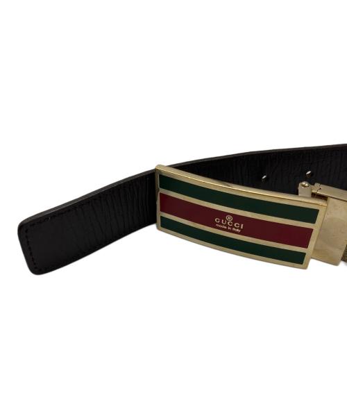 GUCCI（グッチ）GUCCI (グッチ) シェリーラインバックルベルト GGスプリーム ブラウンの古着・服飾アイテム