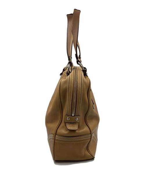COACH（コーチ）COACH (コーチ) ミニボストンバッグ　ソーホーレザーラージサッチェル ショルダー ベージュの古着・服飾アイテム