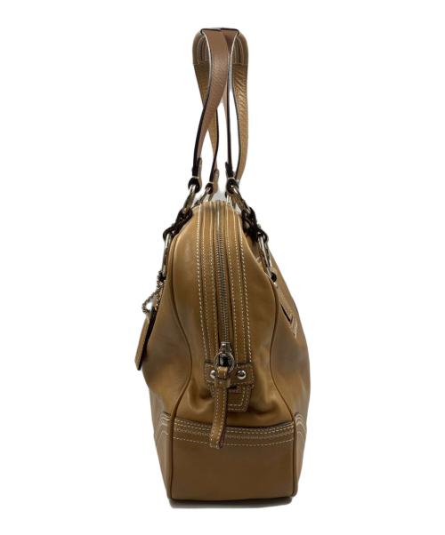 COACH（コーチ）COACH (コーチ) ミニボストンバッグ　ソーホーレザーラージサッチェル ショルダー ベージュの古着・服飾アイテム