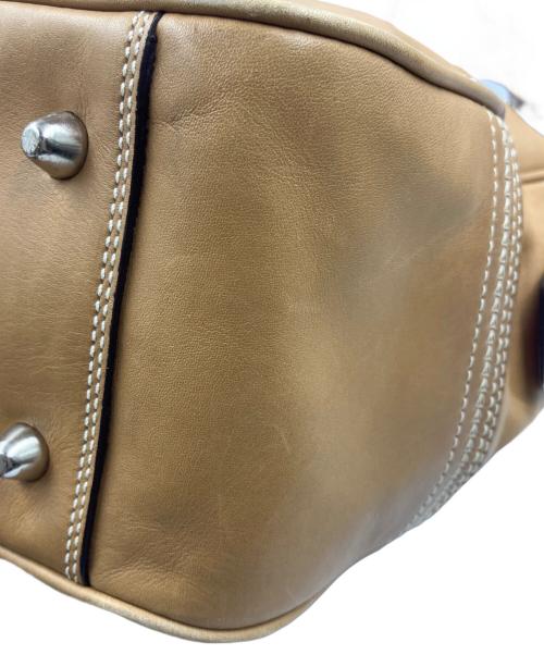 COACH（コーチ）COACH (コーチ) ミニボストンバッグ　ソーホーレザーラージサッチェル ショルダー ベージュの古着・服飾アイテム