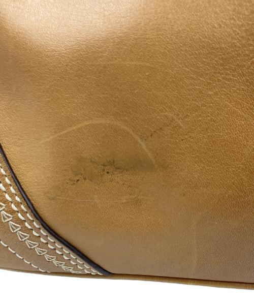 COACH（コーチ）COACH (コーチ) ミニボストンバッグ　ソーホーレザーラージサッチェル ショルダー ベージュの古着・服飾アイテム
