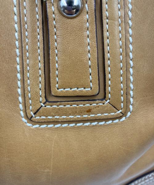 COACH（コーチ）COACH (コーチ) ミニボストンバッグ　ソーホーレザーラージサッチェル ショルダー ベージュの古着・服飾アイテム