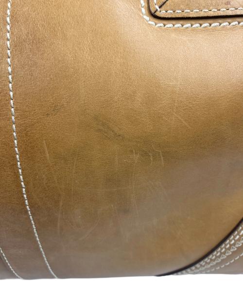 COACH（コーチ）COACH (コーチ) ミニボストンバッグ　ソーホーレザーラージサッチェル ショルダー ベージュの古着・服飾アイテム