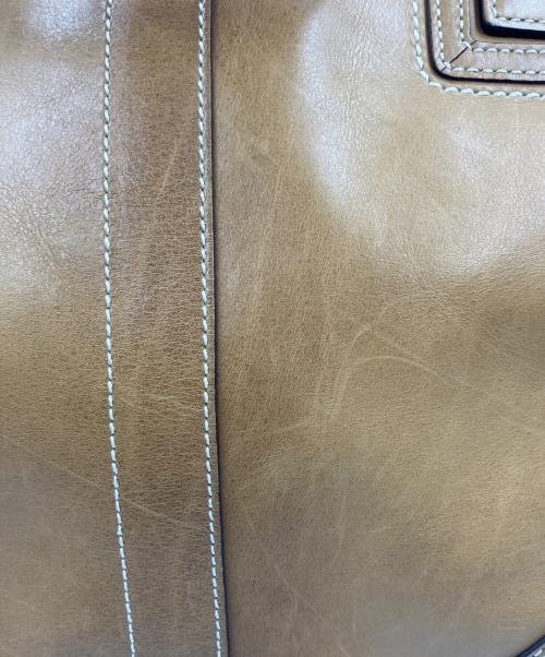 COACH（コーチ）COACH (コーチ) ミニボストンバッグ　ソーホーレザーラージサッチェル ショルダー ベージュの古着・服飾アイテム