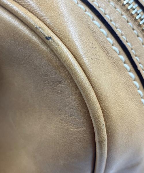 COACH（コーチ）COACH (コーチ) ミニボストンバッグ　ソーホーレザーラージサッチェル ショルダー ベージュの古着・服飾アイテム