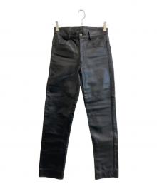 ROEBLING LEATHER（ローブリングレザーカンパニー）の古着「レザーパンツ」｜ブラック