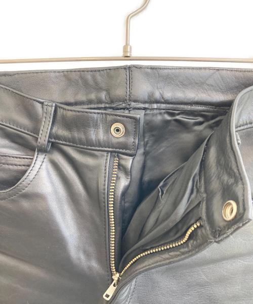 ROEBLING LEATHER（ローブリングレザーカンパニー）ROEBLING LEATHER (ローブリングレザーカンパニー) レザーパンツ ブラック サイズ:SIZE 68.5cmの古着・服飾アイテム