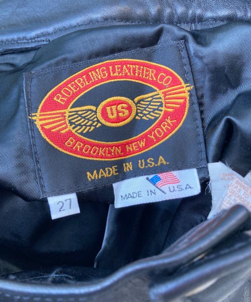 ROEBLING LEATHER（ローブリングレザーカンパニー）ROEBLING LEATHER (ローブリングレザーカンパニー) レザーパンツ ブラック サイズ:SIZE 68.5cmの古着・服飾アイテム